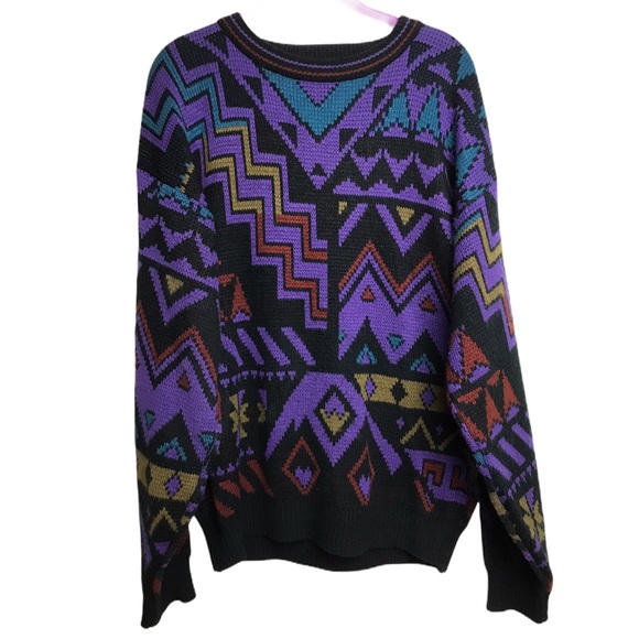 trend basics Other - Trend Basics Vntg Geometric Print Grandpa Sweater